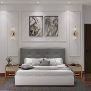 Classic Guest Bedroom Design with Storage Bed and Loft Wardrobe