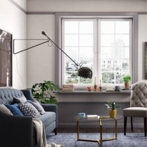 Contemporary Silver Swing Shutter UPVC Window Design