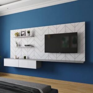 Refreshing Blue Wall Paint Design for Modern Living Rooms