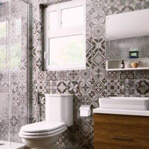 Multicolour Moroccan Porcelain Tiles Design for Bathrooms