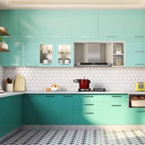 Elegant White Geometric Hexagon Porcelain Tiles Design for Kitchens