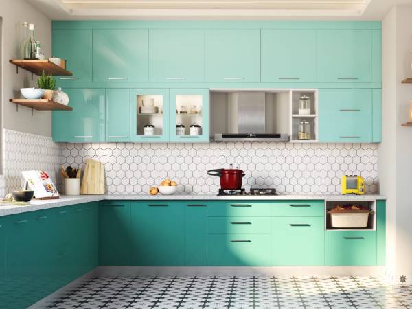 Elegant White Geometric Hexagon Porcelain Tiles Design for Kitchens