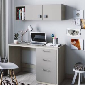 Contemporary Grey Home Office Design with Practical Study Unit