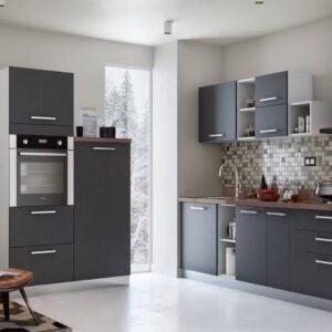 Modern Open Kitchen Design in Oak and White