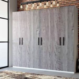 Indian Traditional 6-Door Swing Wardrobe Design