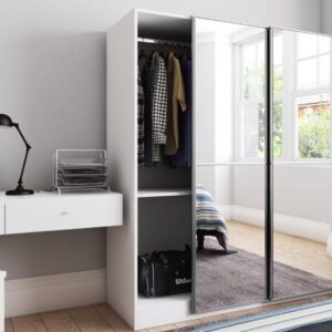 Contemporary 2 Door Sliding Wardrobe Design with Mirror Shutter