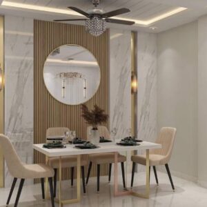 Contemporary Rectangle Gypsum False Ceiling Design with Spot Lighting