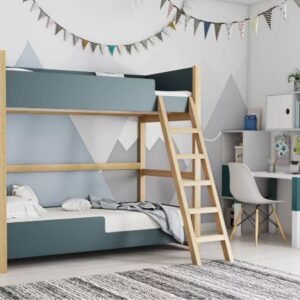 Modern Kids Bedroom Design with Bunk Bed and Study Space