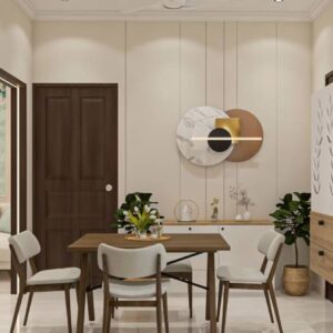 Contemporary Dining Room Design with Wooden Top Table